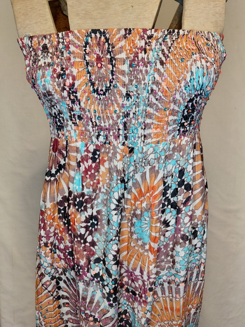 Boston Proper Multicolor Sleeveless Boho Hippie Maxi Dress Women’s Size M Artsy